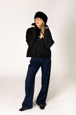 LYLA &amp; LUXE JONAH SHORT FUR COLLAR COAT