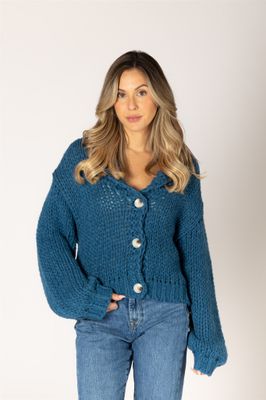 LYLA &amp; LUXE LILLIAN HAND KNIT HEART CARDI