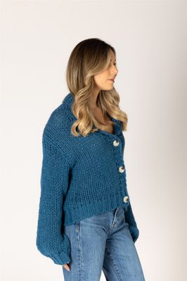 LYLA &amp; LUXE LILLIAN HAND KNIT HEART CARDI