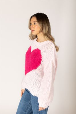 LYLA &amp; LUXE LUCY HAND KNIT HEART SWEATER