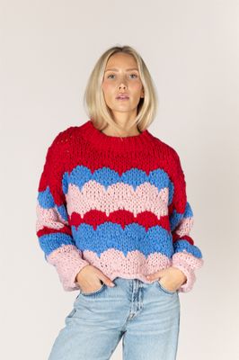 LYLA &amp; LUXE LYNN HAND KNIT STRIPE SWEATER