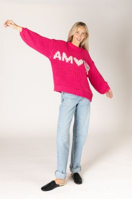 LYLA &amp; LUXE LAINEY HAND KNIT AMOUR SWEATER