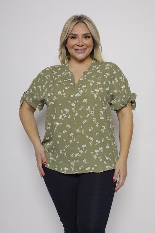 FLORAL OLIVE, Size: 1X