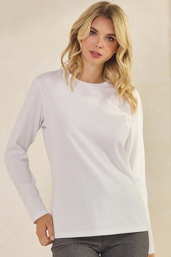 LS Tee, Color: WHITE, Size: SMALL