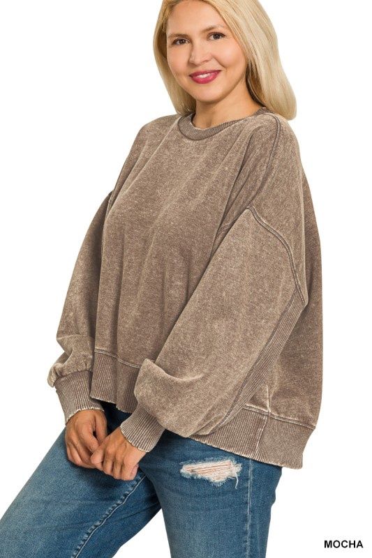 AcidWashPL, Color: MOCHA, Size: 1XL