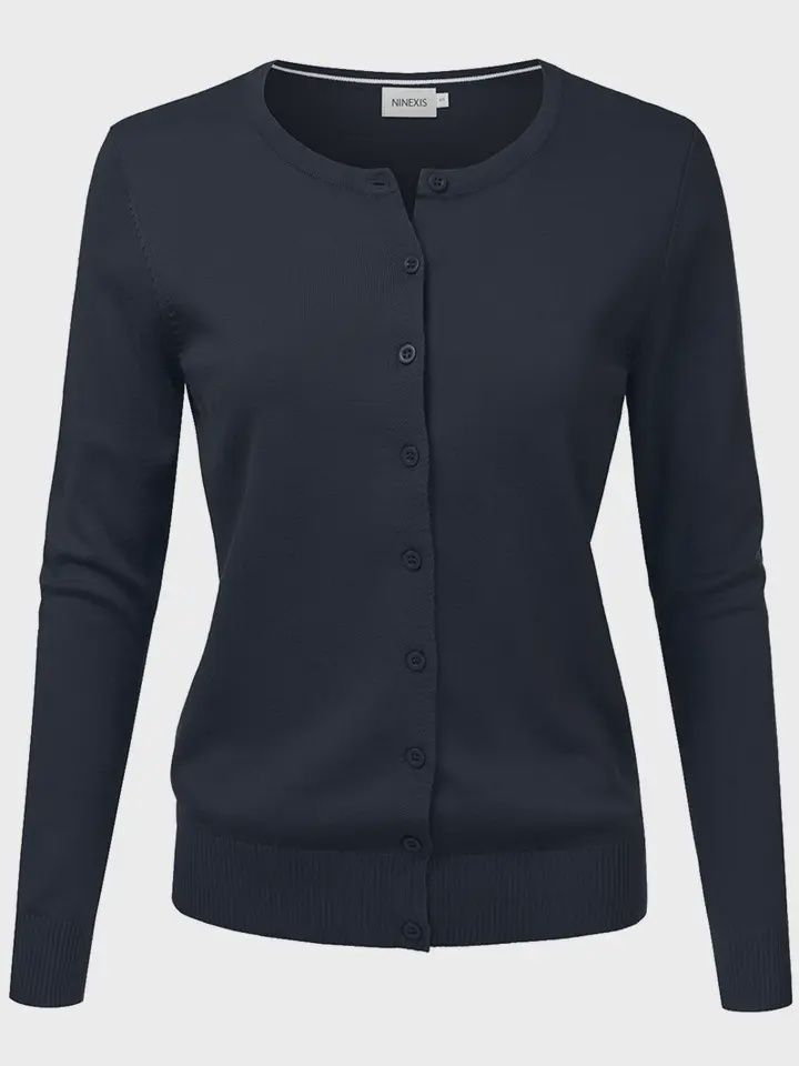 KnitCardi, Color: NAVY, Size: SMALL