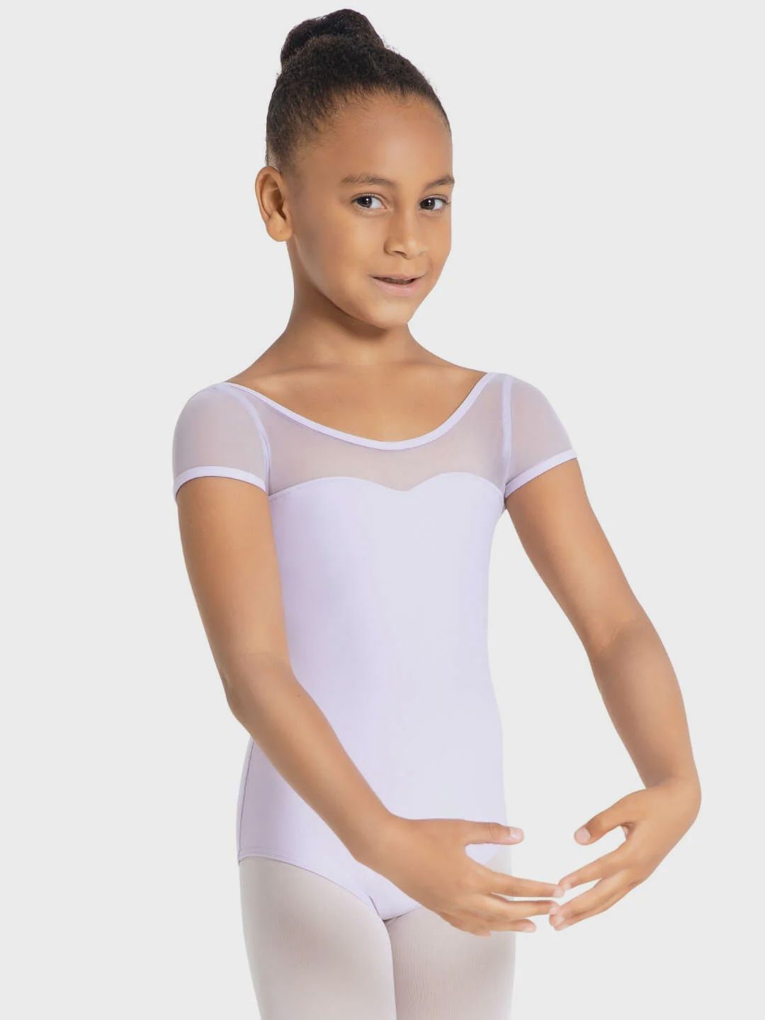 Studio Collection Mesh Yoke Short Sleeved Leotard
