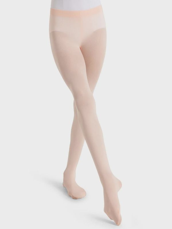 Ultra Soft Self-Knit Waistband Transition Tights - Girls
