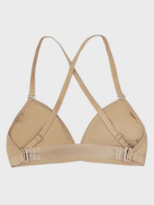 Deep Neck Clear Back Bra - Girls