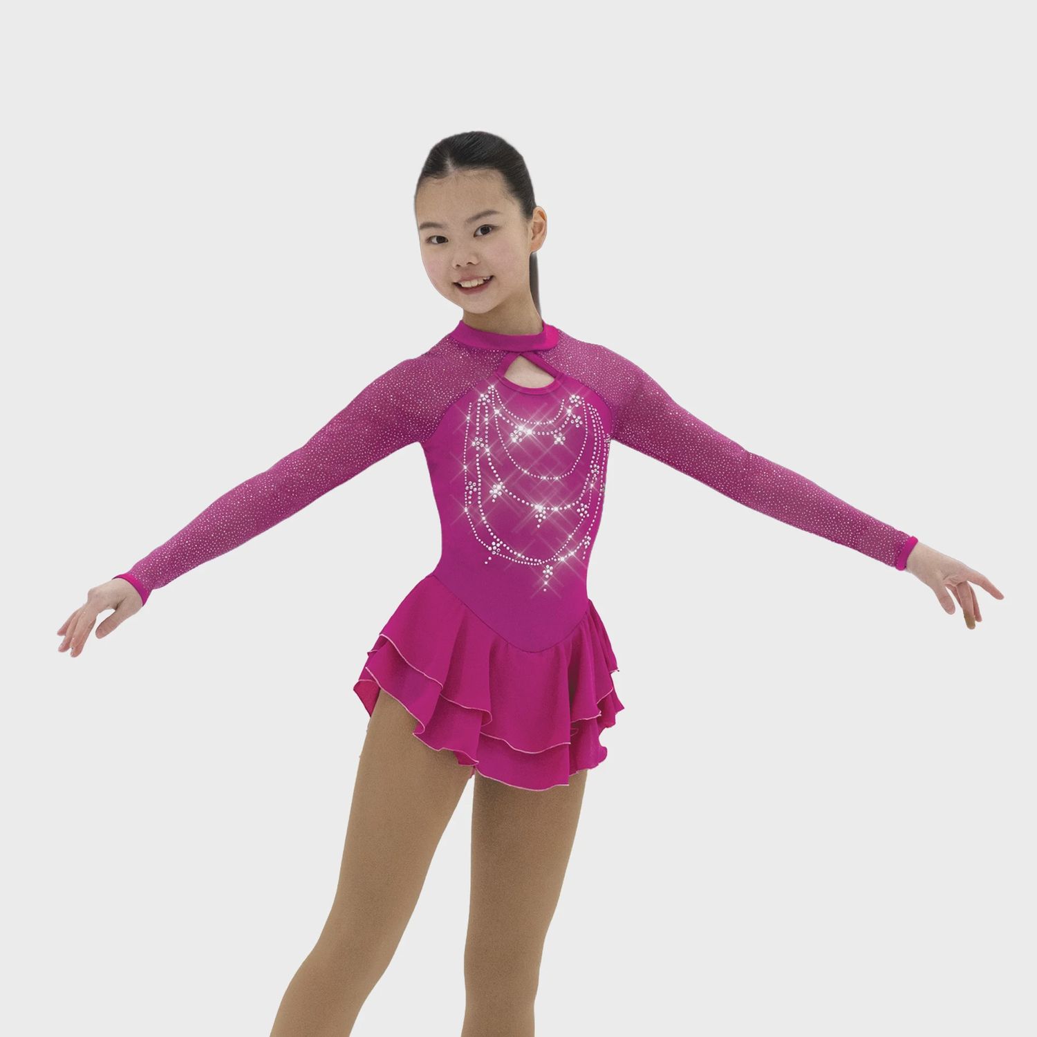 Strands of Crystals Dress, Colour: Deep Pink, Size: 6-8