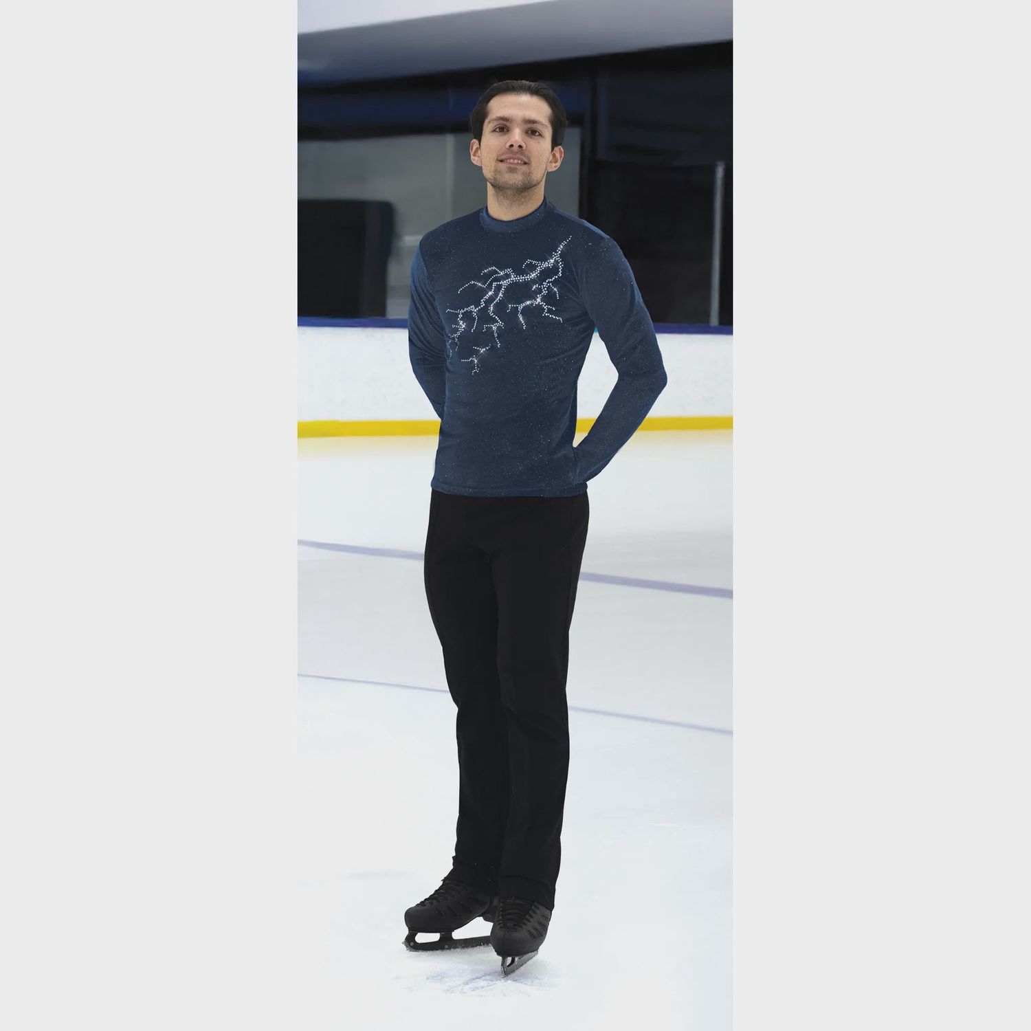 Mens Lightning Strikes Top, Colour: Storm Blue, Size: Youth Small