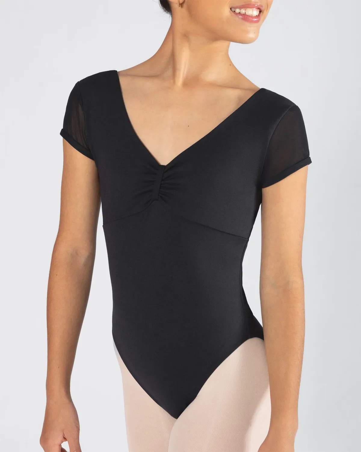 Alexandra Cap Sleeve Leotard — Noir