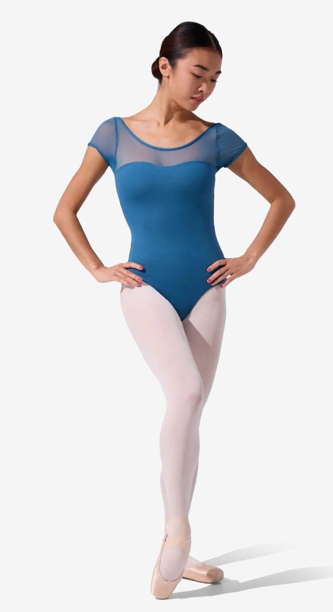 Studio Collection Mesh Yoke SS Leotard