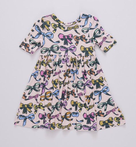 girls bamboo steph dress - multi bows, Color: bows, Size: 2Y