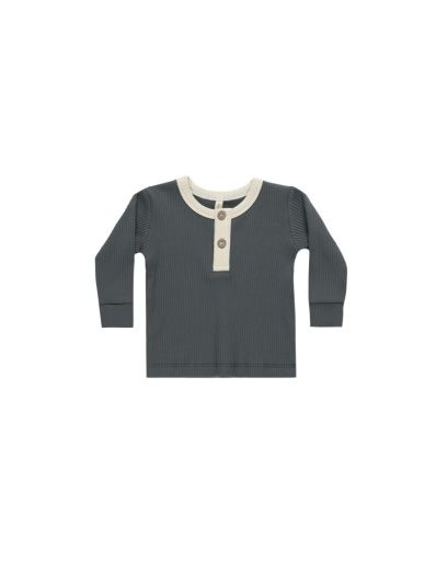 RIBBED HENLEY || INDIGO, Color: INDIGO, Size: 0-3M