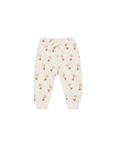 RELAXED FLEECE SWEATPANT || TULIPS, Color: IVORY, Size: 0-3M