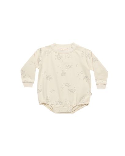 CREWNECK BUBBLE ROMPER || DRAGONS, Color: NATURAL, Size: 0-3M
