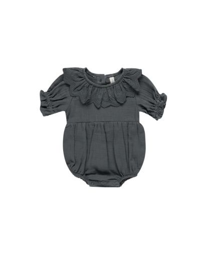 COLLARED ROMPER || INDIGO, Color: INDIGO, Size: 0-3M