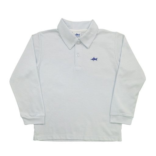 SBC SIGNATURE LS POLO, Color: BLUE STRIPE, Size: 2t