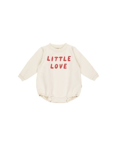 CREWNECK BUBBLE ROMPER || LITTLE LOVE, Color: NATURAL, Size: 0-3M
