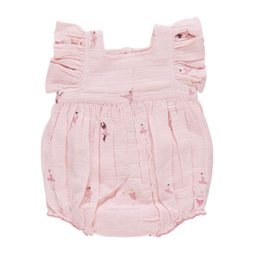 baby girl elsie bubble - ballerina embroidery, Color: ballerina, Size: 0/3M