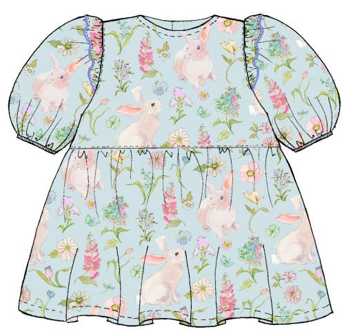 girls brooke dress - botanical bunnies, Color: botanical bunnies, Size: 2Y