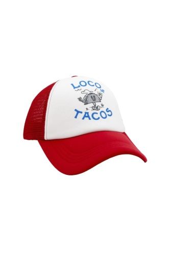LOCO 4 TACOS TRUCKER HAT, Color: RED / WHITE, Size: TODDLER