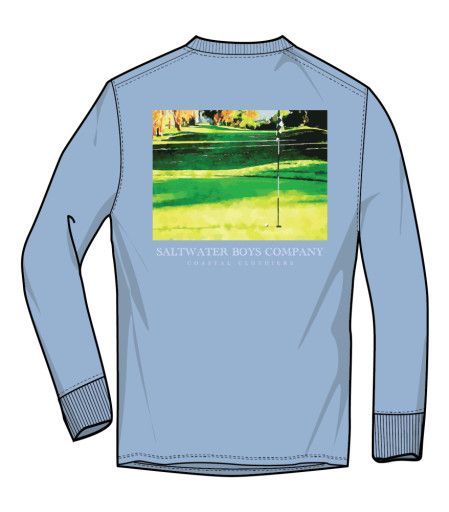 GOLF COURSE GRAPHIC TEE, Color: POWDER BLUE, Size: 2t