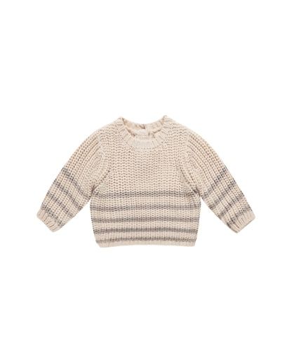 REX SWEATER || FOG STRIPE, Color: NATURAL, Size: 3-6M
