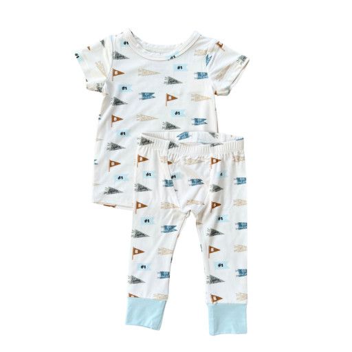 SHORT SLEEVE LOUNGE SET, Color: RETRO BANNER, Size: 0-3M