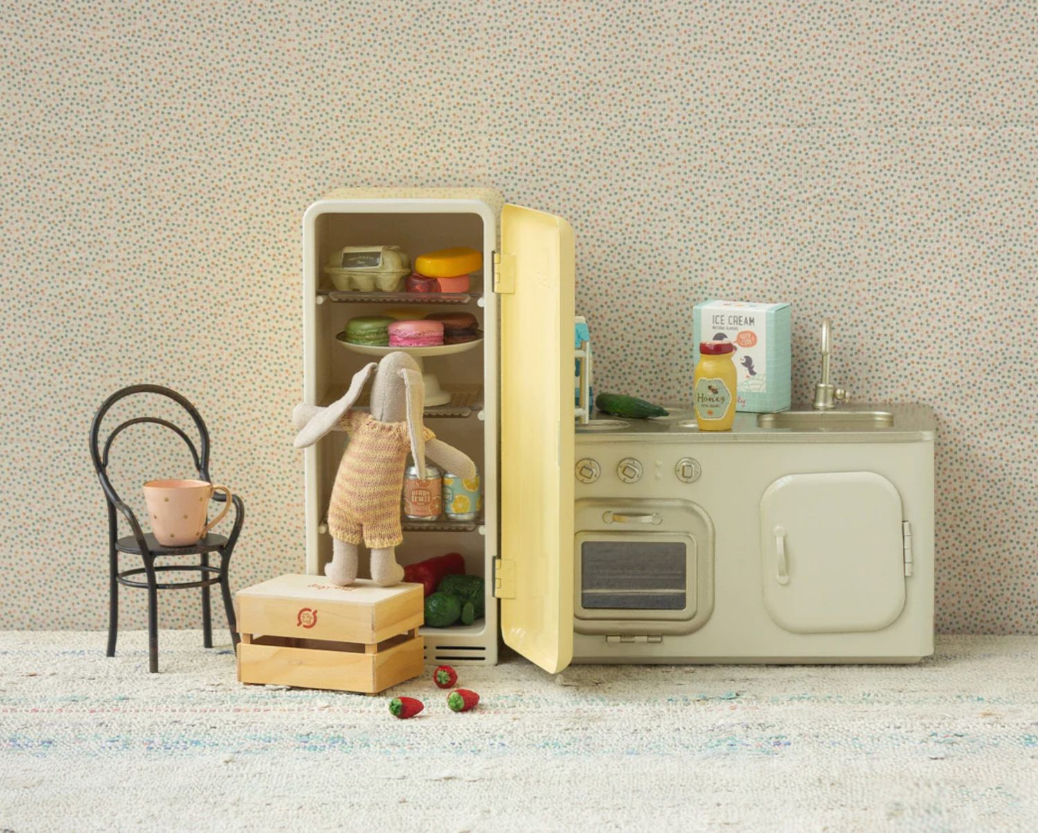miniature fridge- yellow