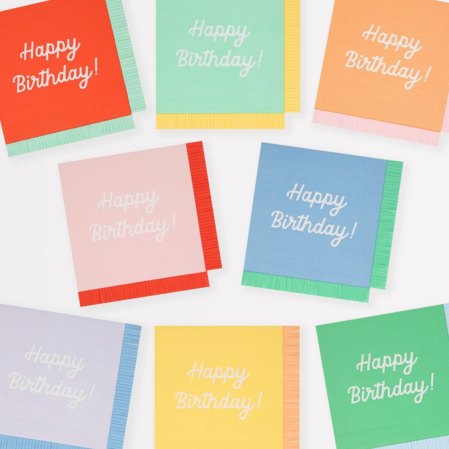 mixed happy birthday napkins