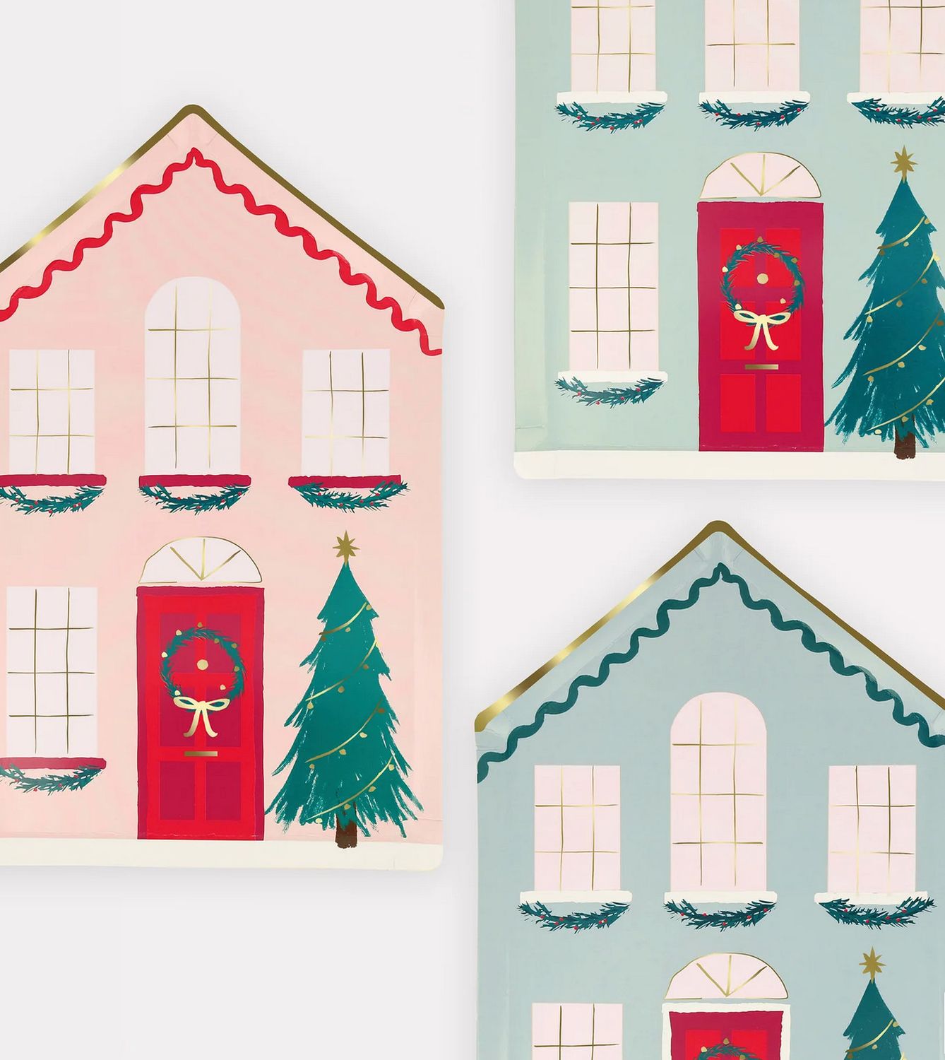 festive house plates