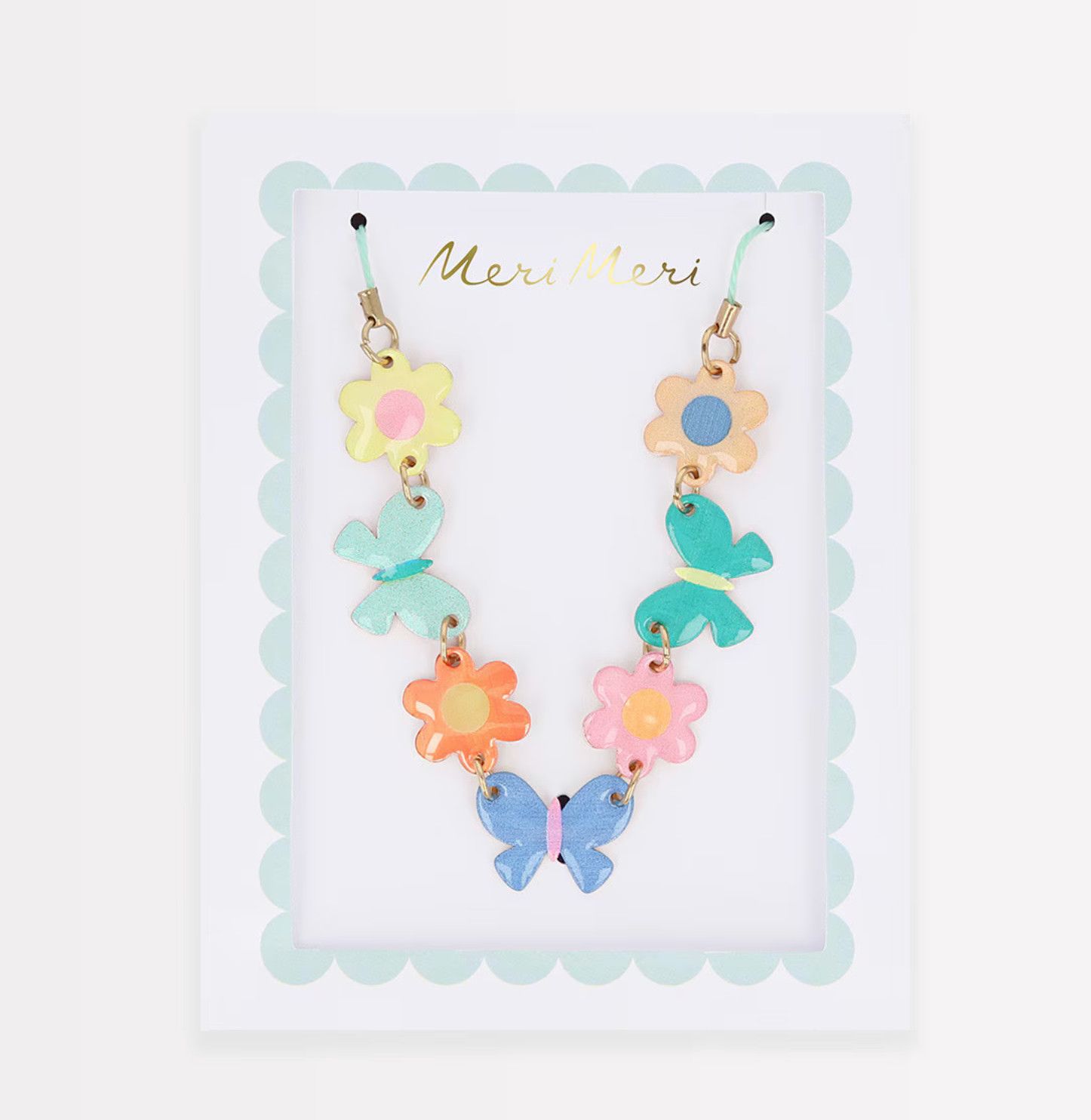butterflies &amp; flowers enamel charm necklace
