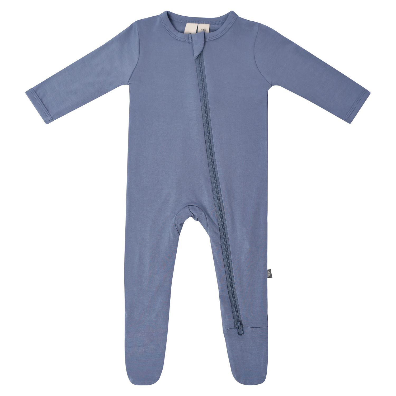 zippered footie- slate