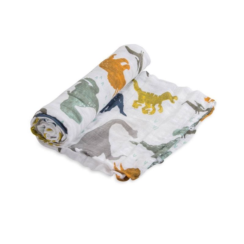 cotton muslin swaddle- dino friends