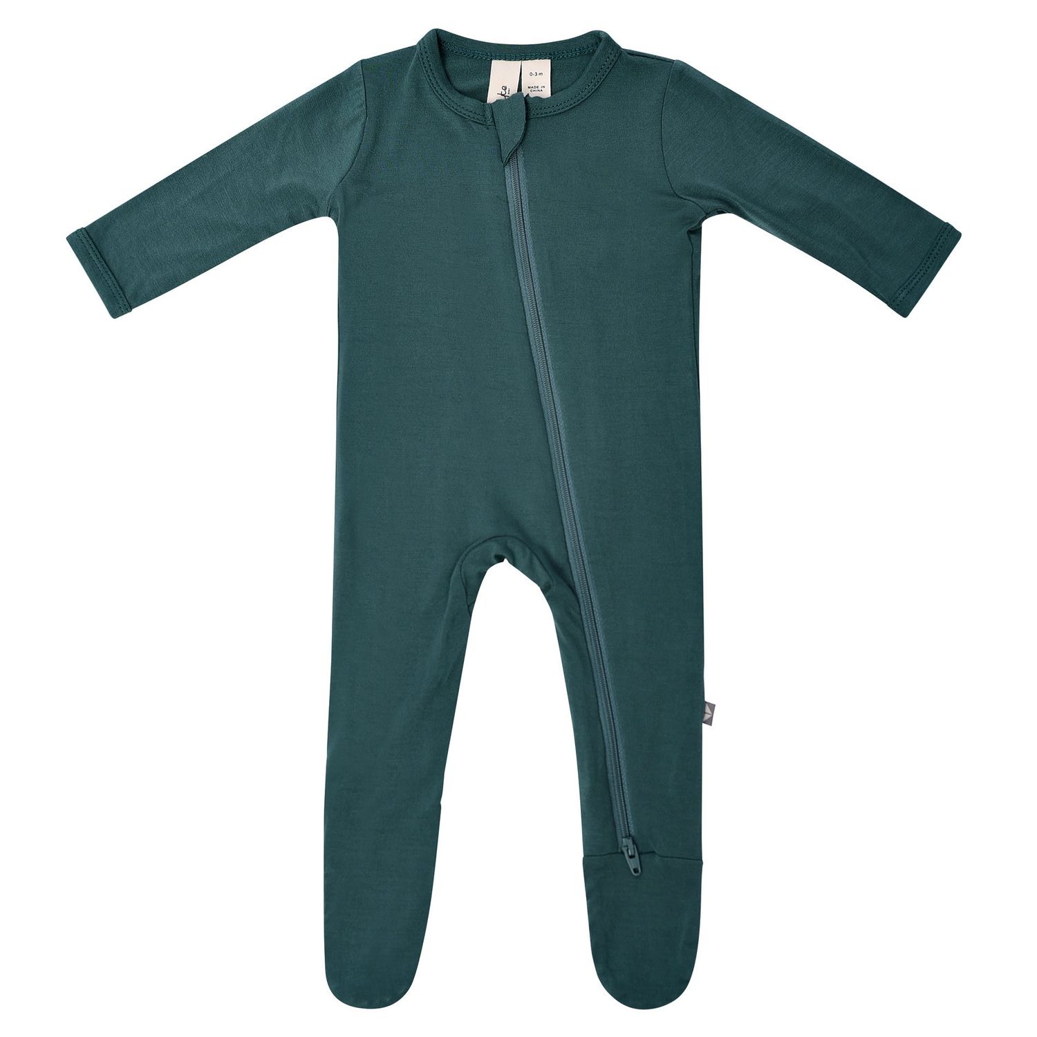 zippered footie- emerald