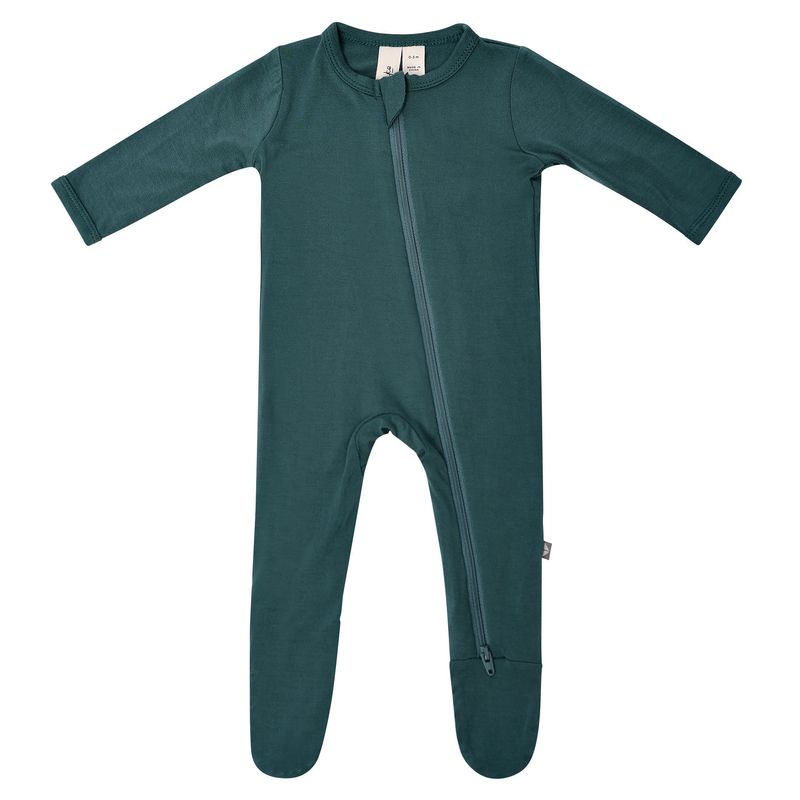 zippered footie- emerald