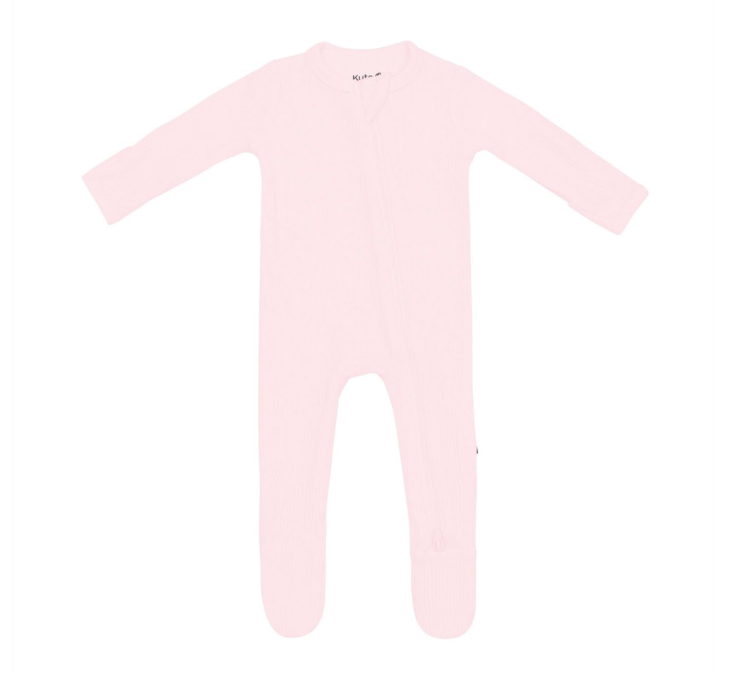 ribbed zippered footie- sakura