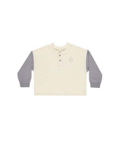 RELAXED LONG SLEEVE HENLEY || EXPLORE