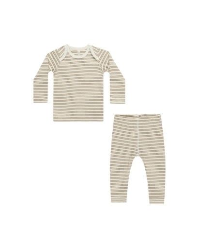 RIBBED TEE + LEGGING SET || GOLDEN STRIPE