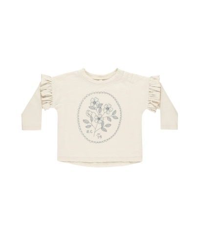 RUFFLE LONG SLEEVE TEE || WILDFLOWER