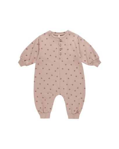 RELAXED FLEECE JUMPSUIT || POLKA DOTS