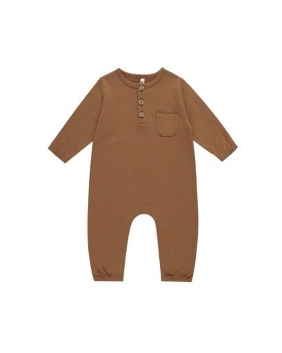 LONG SLEEVE POCKET JUMPSUIT || CINNAMON