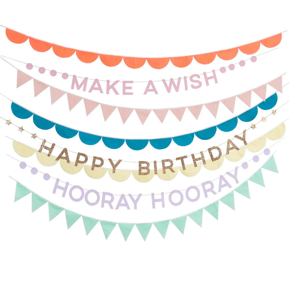 rainbow birthday garlands