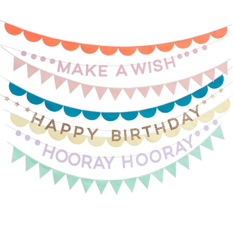 rainbow birthday garlands