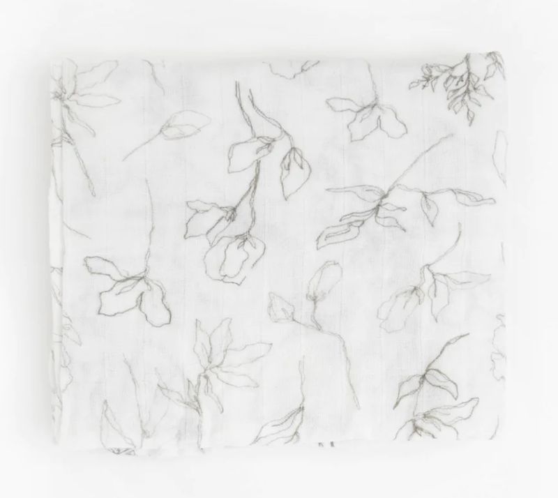 organic swaddle- pencil floral