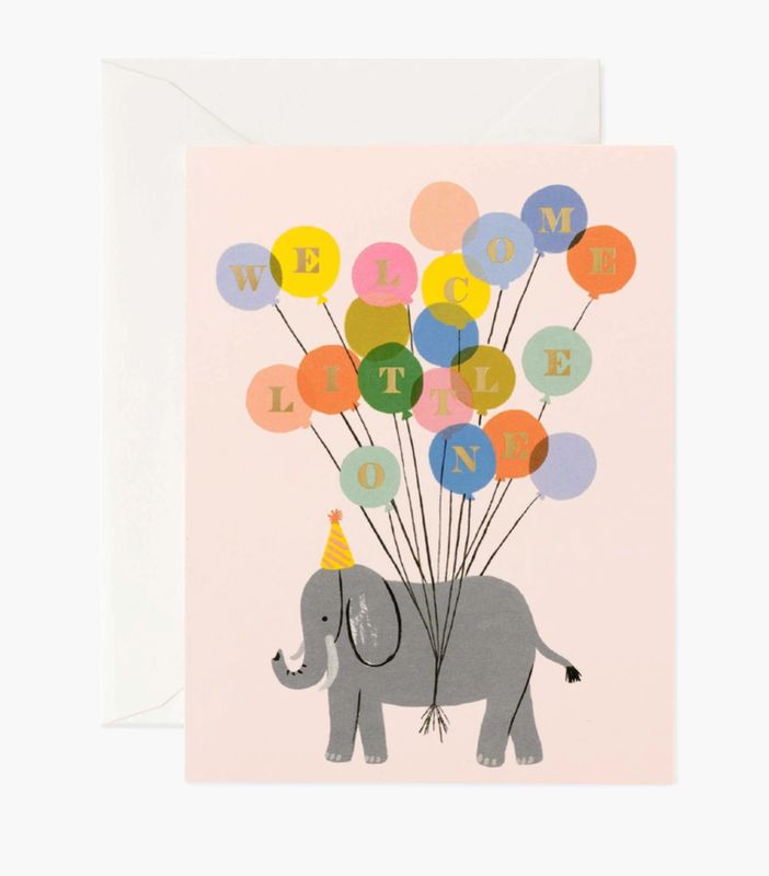 welcome elephant card