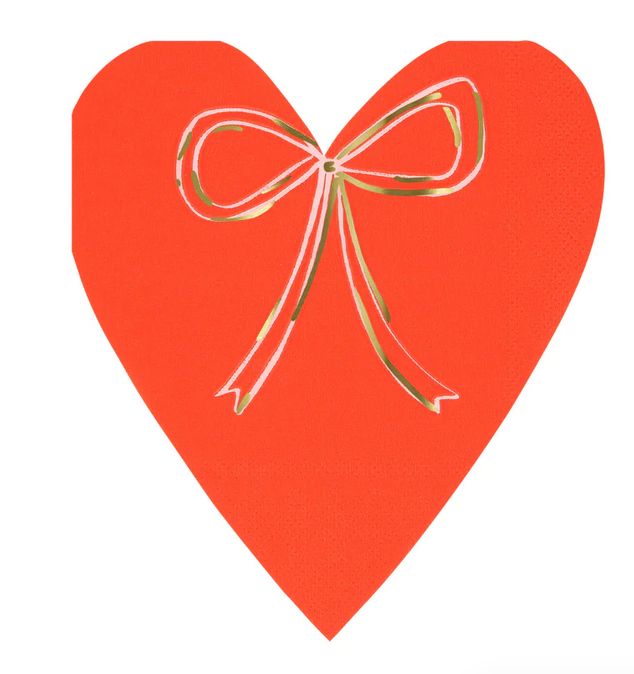 heart with bow napkins