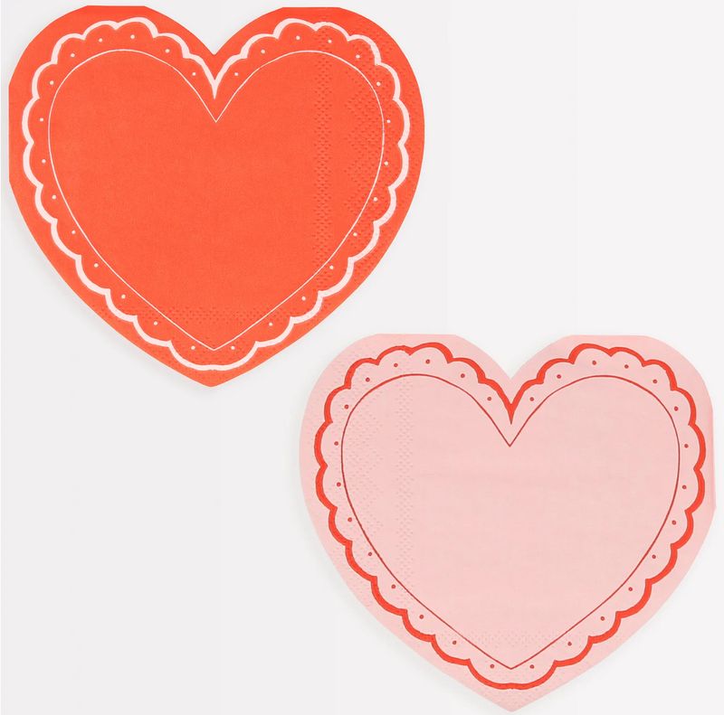 lacy heart small napkins